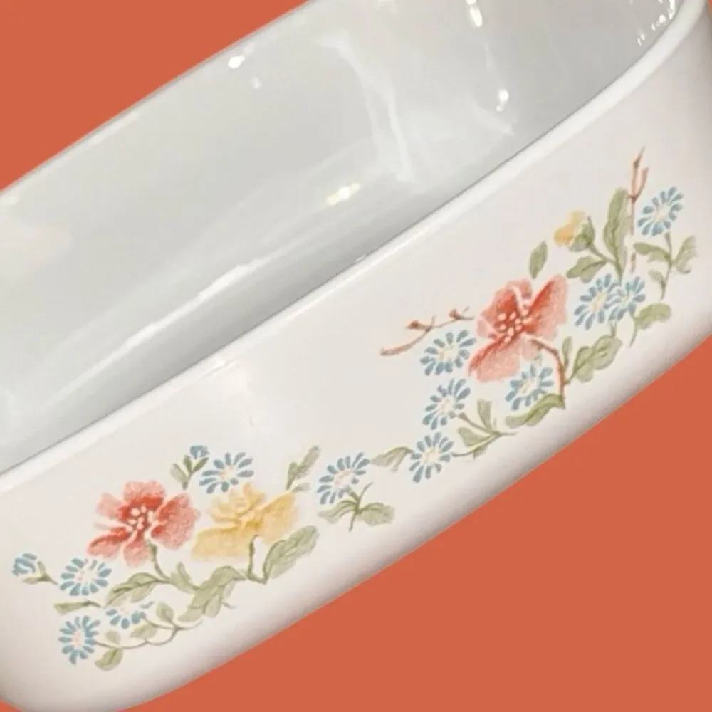 Vintage Pyrex Casserole A-1-B 1 L Autumn Meadow Casserole Dish W/Glass Lid